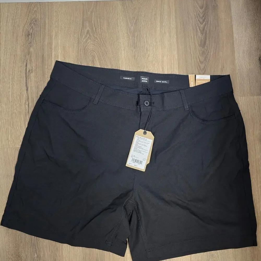 Prana Women's Halle Short Plus II Black Casual Outdoor Hiking Shorts Sz 20w NWT